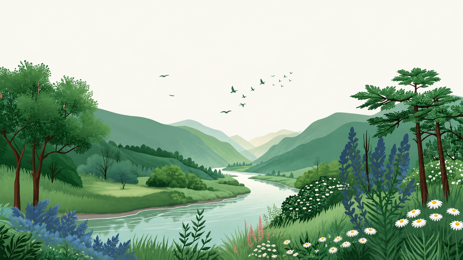 Natural Landscape Illustration